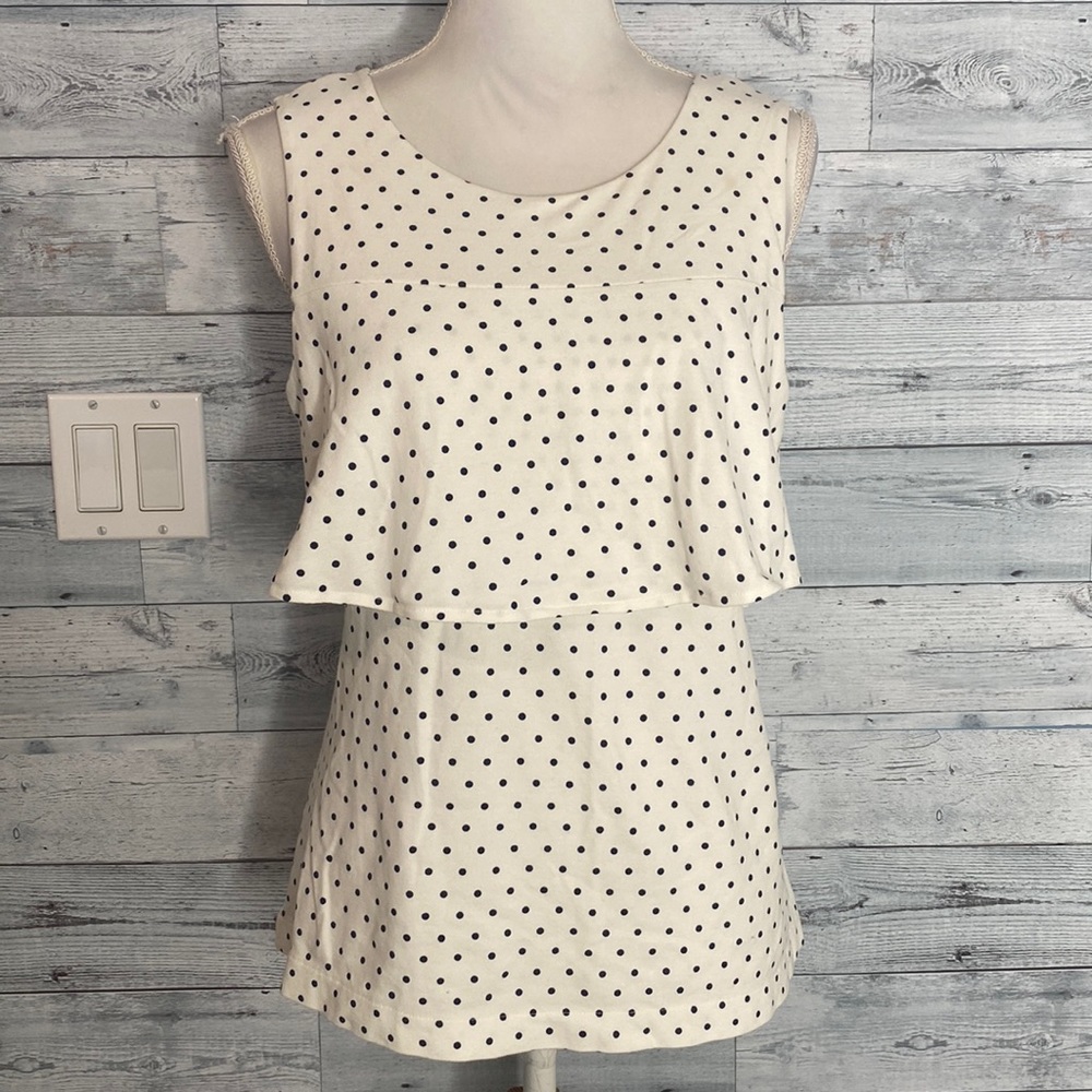 J. CREW PEPLUM POLKA DOT TANK TOP